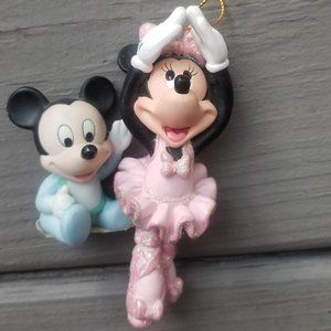 Minnie Mouse Ballerina ornament and Mickey baby boy